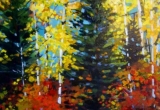 Birch Trees in the Fall 11 x 14 Acrylic Sold