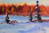 Snow Covered Pasture 11 x 14 Acrylic