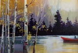 Canoeing on Alfred lake. Alberta 12 x16 sold