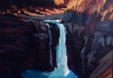 An afternoon at Ram Falls 12 x 16 Acrylic. Sold.